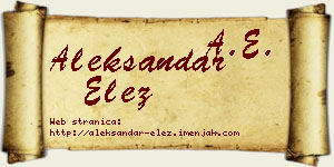 Aleksandar Elez vizit kartica
